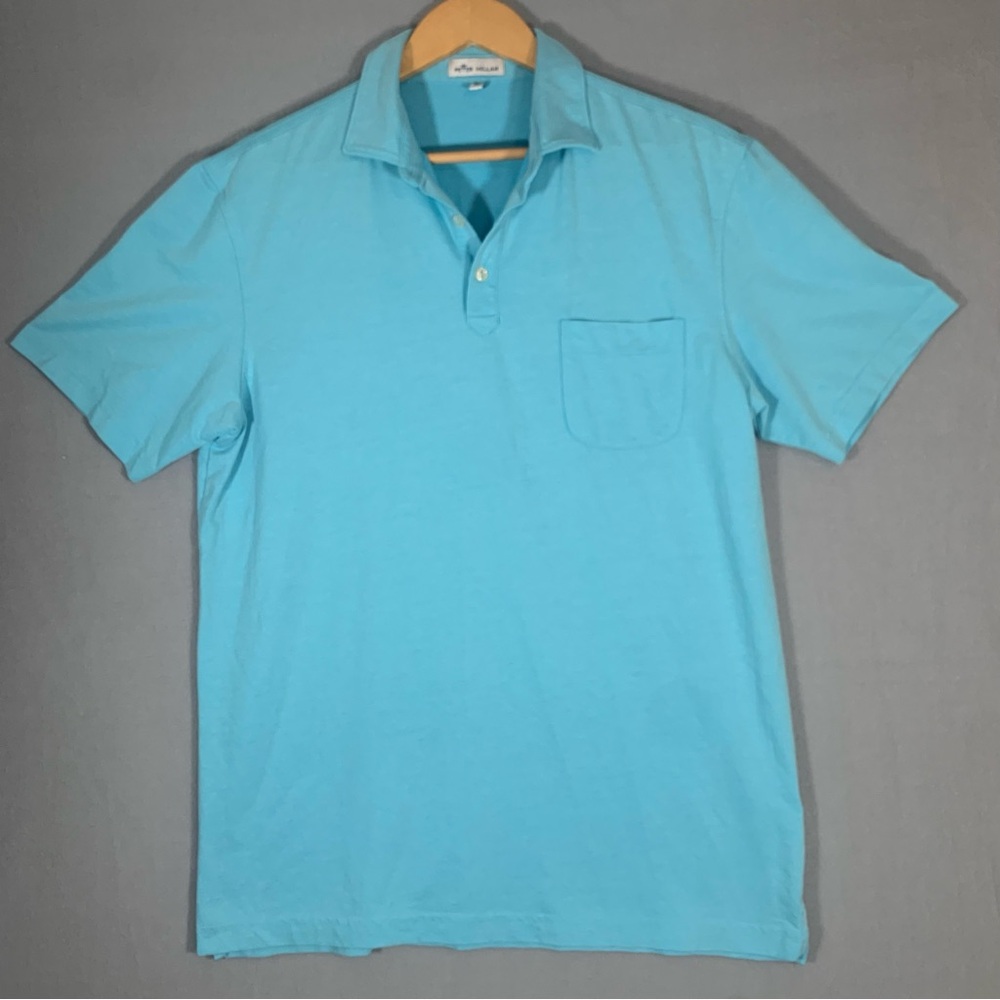 Peter Millar Aqua Polo Shirt Mens Size Medium